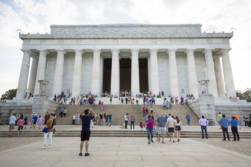 Joshua Llewellyn proposes to his girlfriend Nicolette Fedorov at the Lincoln Memorial in Washington, DC, June 26, 2015.