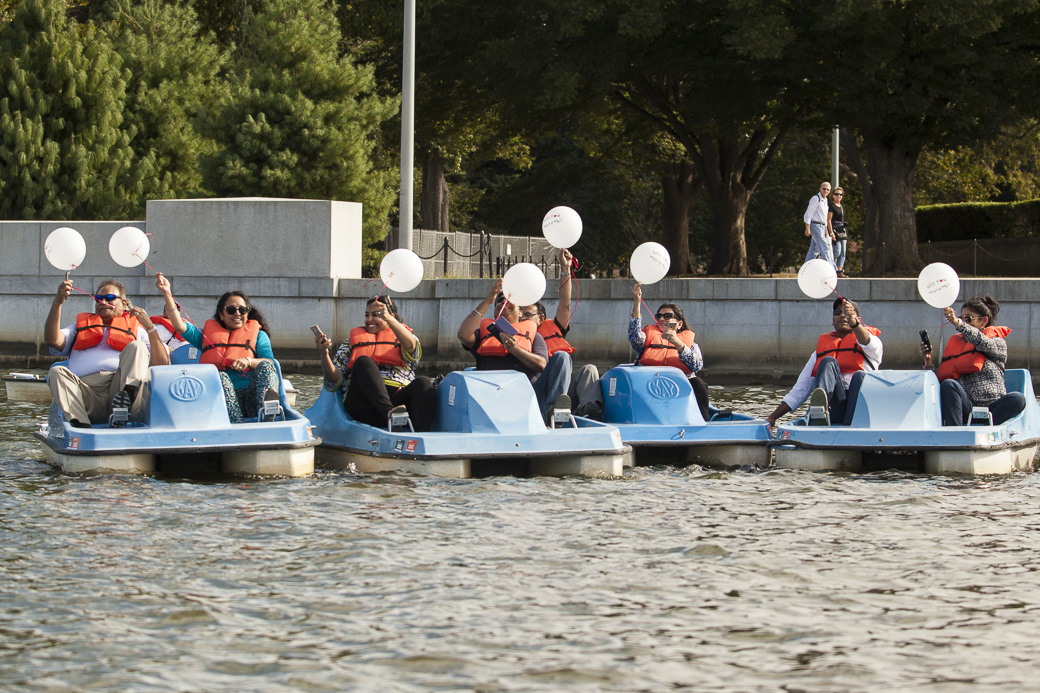 Manik Aggarwal proposes to his girlfriend Nimisha on a paddleboat in the Tidal Basin, Washington, DC, Sunday September 20, 2015.