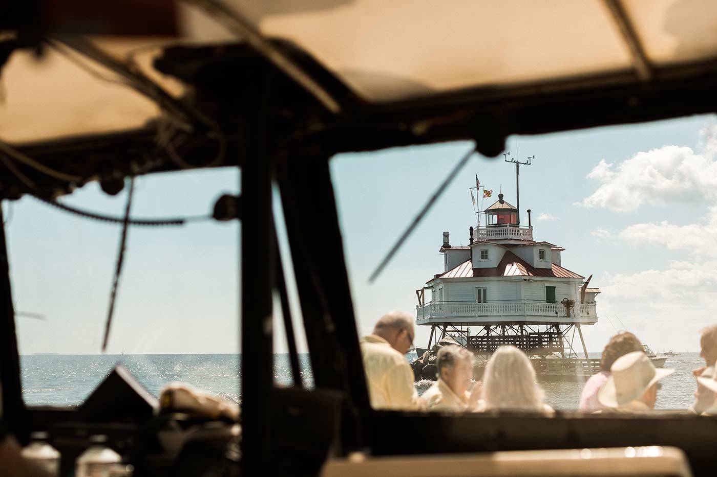 thomas point shoal lighthouse viewed from boat