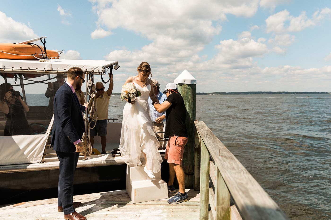 bride disembarking boat