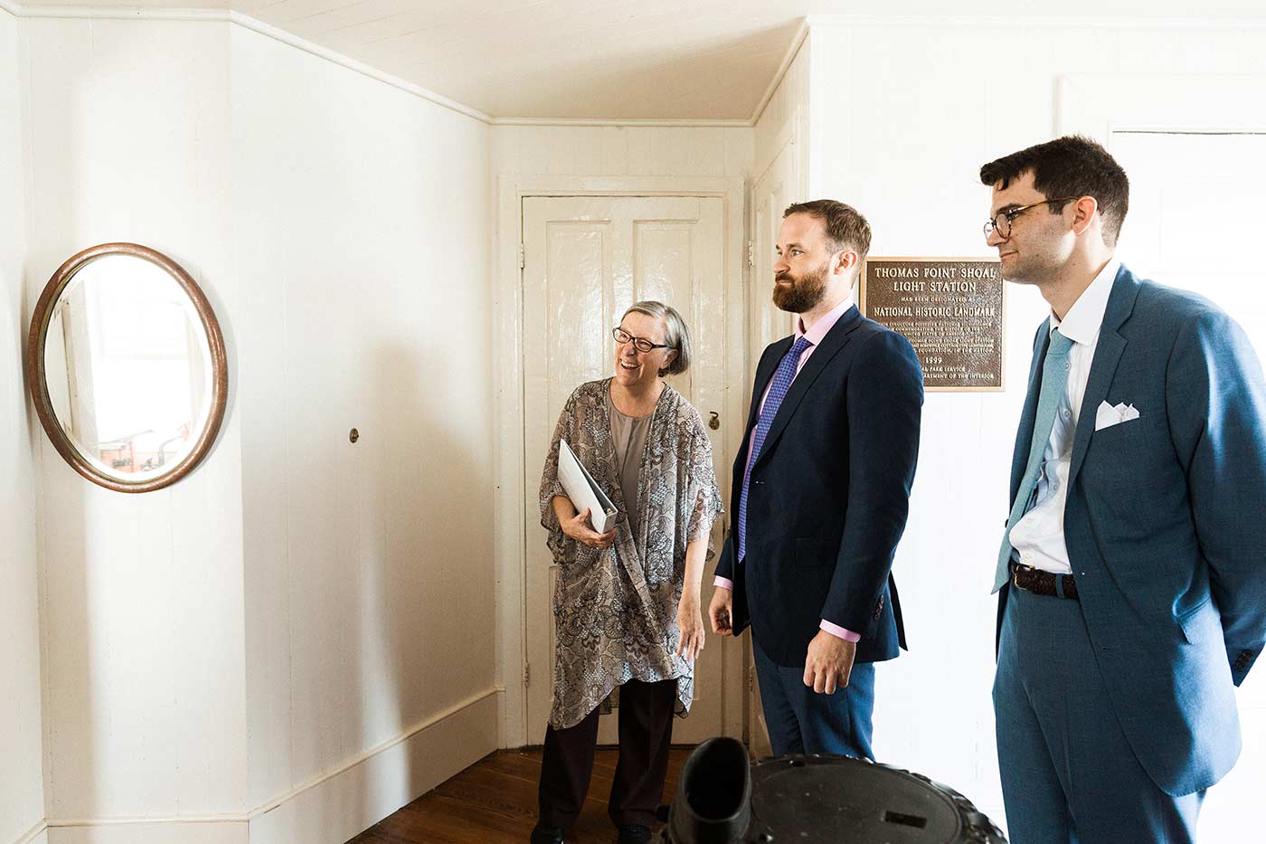 groom, officiant, and best man