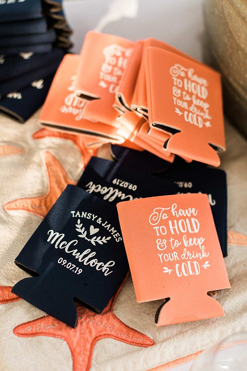 drink koozies with text, "To have To Hold & to Keep your Drink Cold"