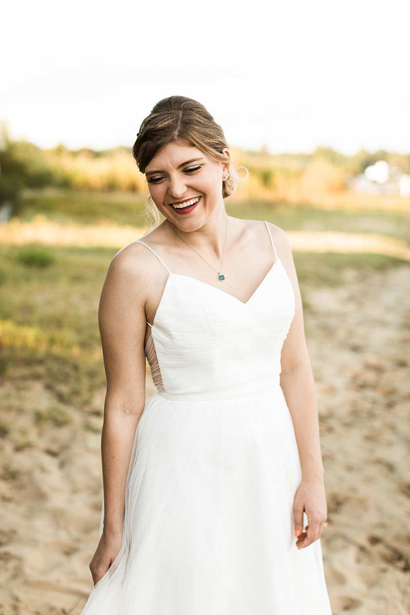 bride at oyster harbor beach