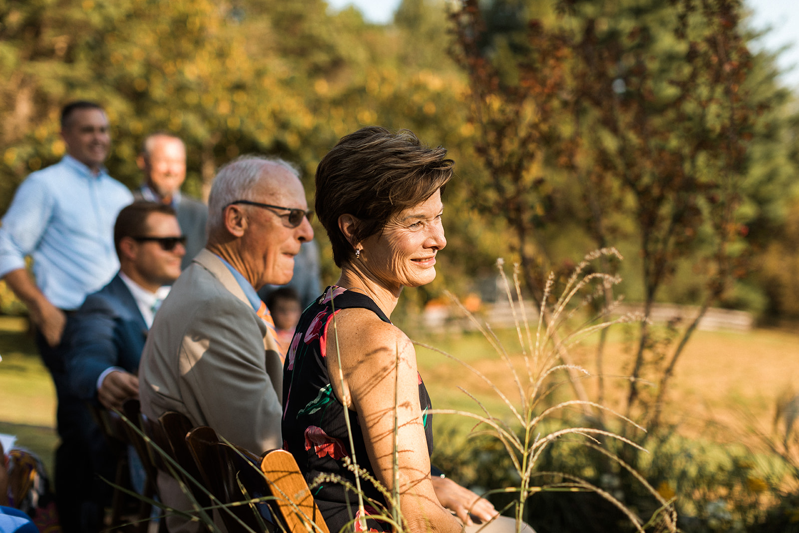 Mother of the groom during wedding ceremony