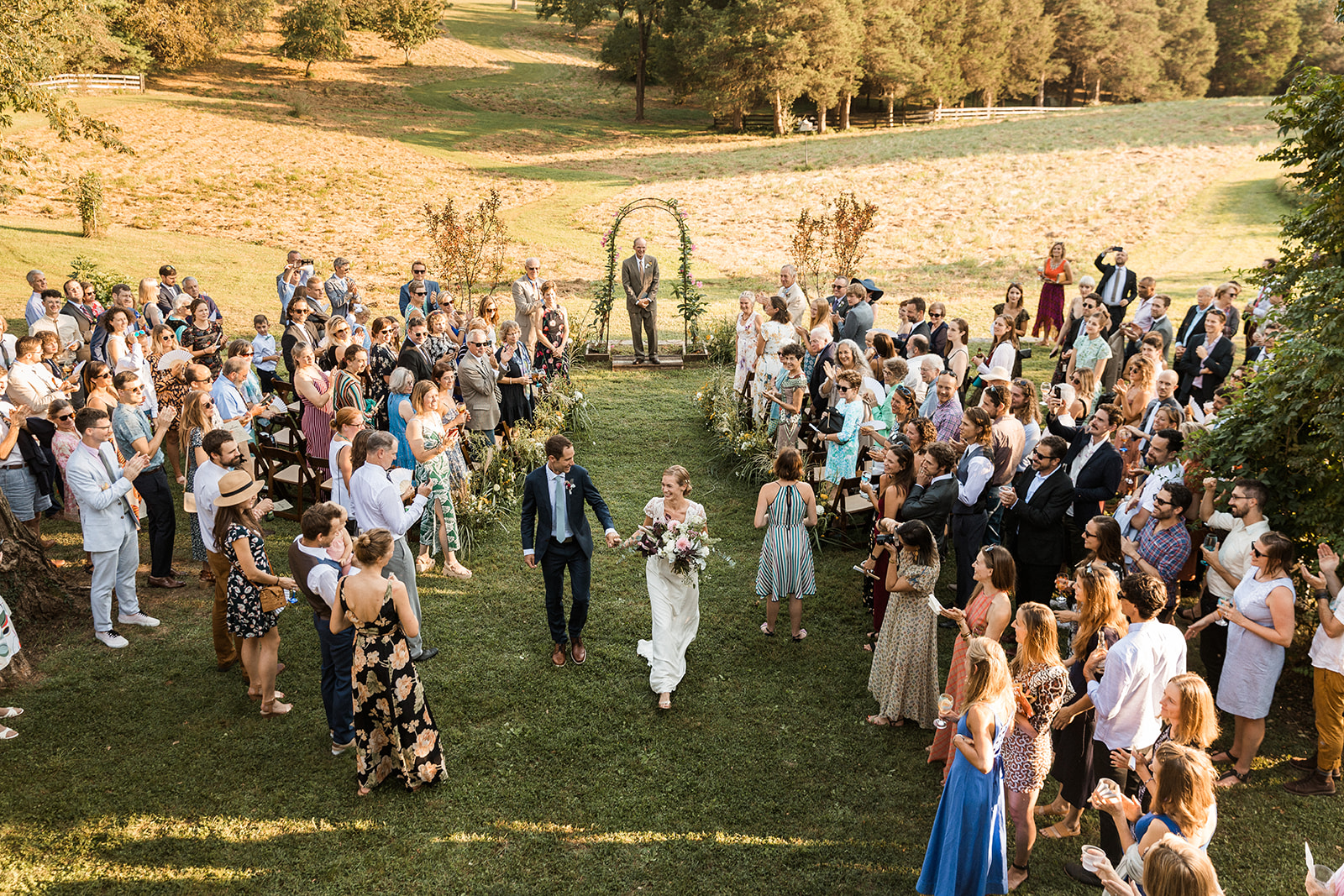 bride and groom recessional wedding ceremony