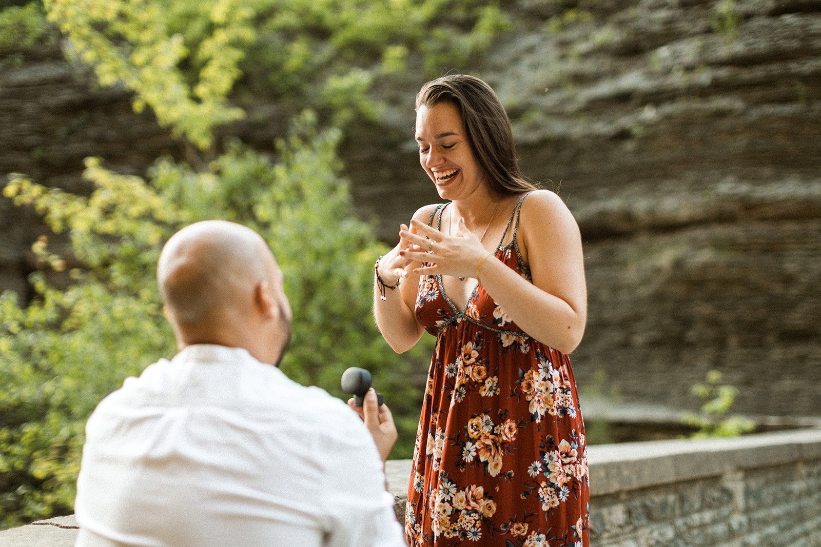 woman getting proposed to
