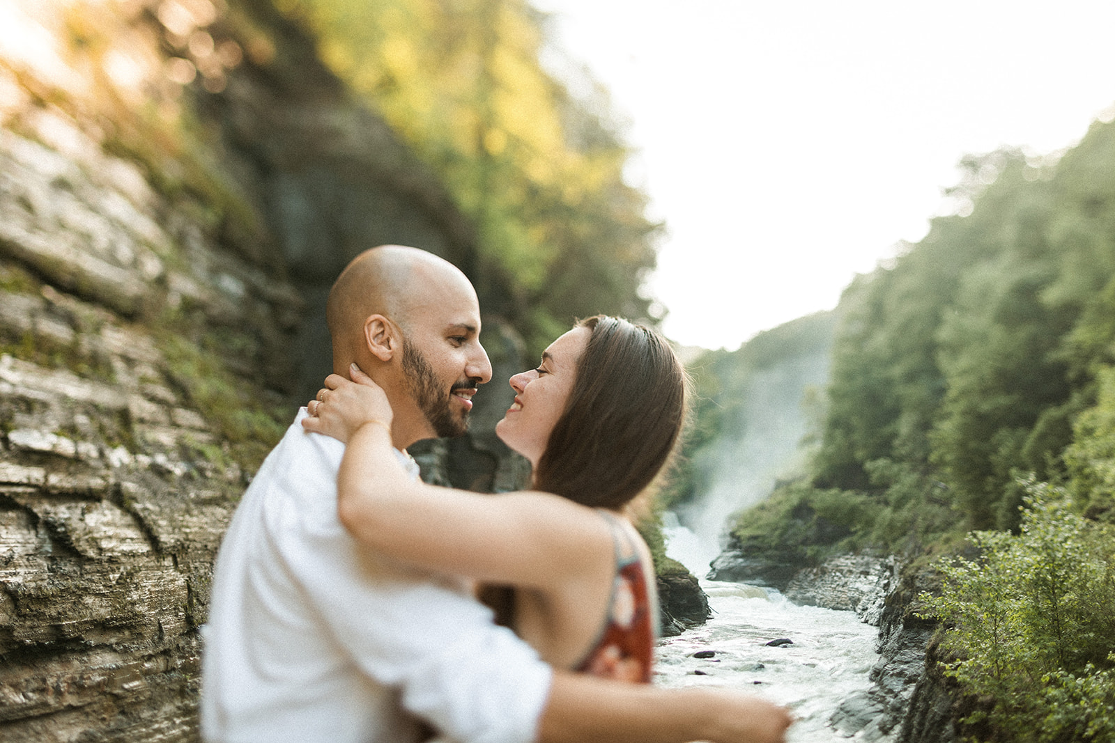 lower falls bridge engagement photos