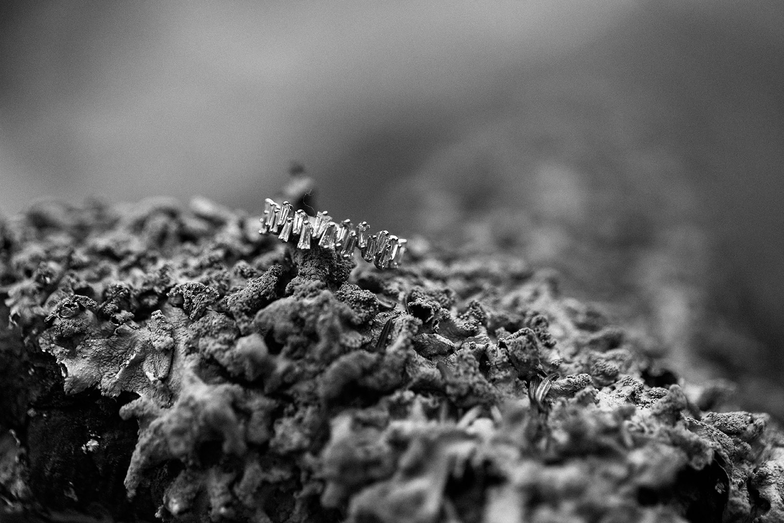 unique engagement ring with baguette diamonds