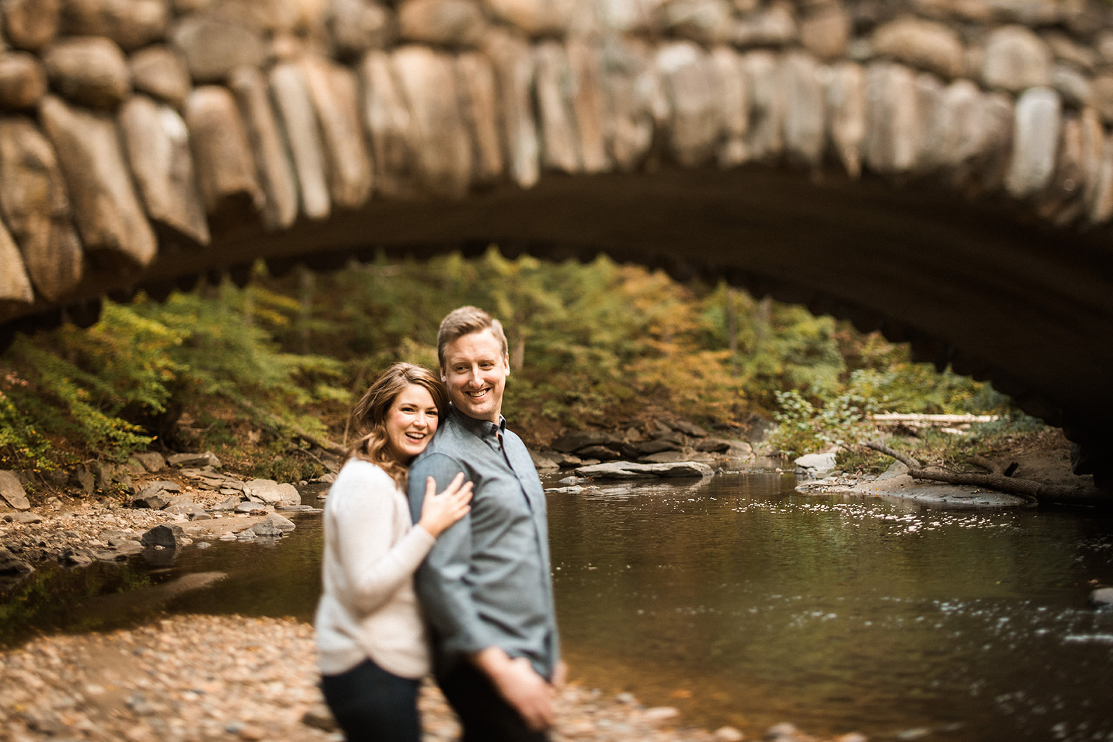 boulder bridge engagement photos