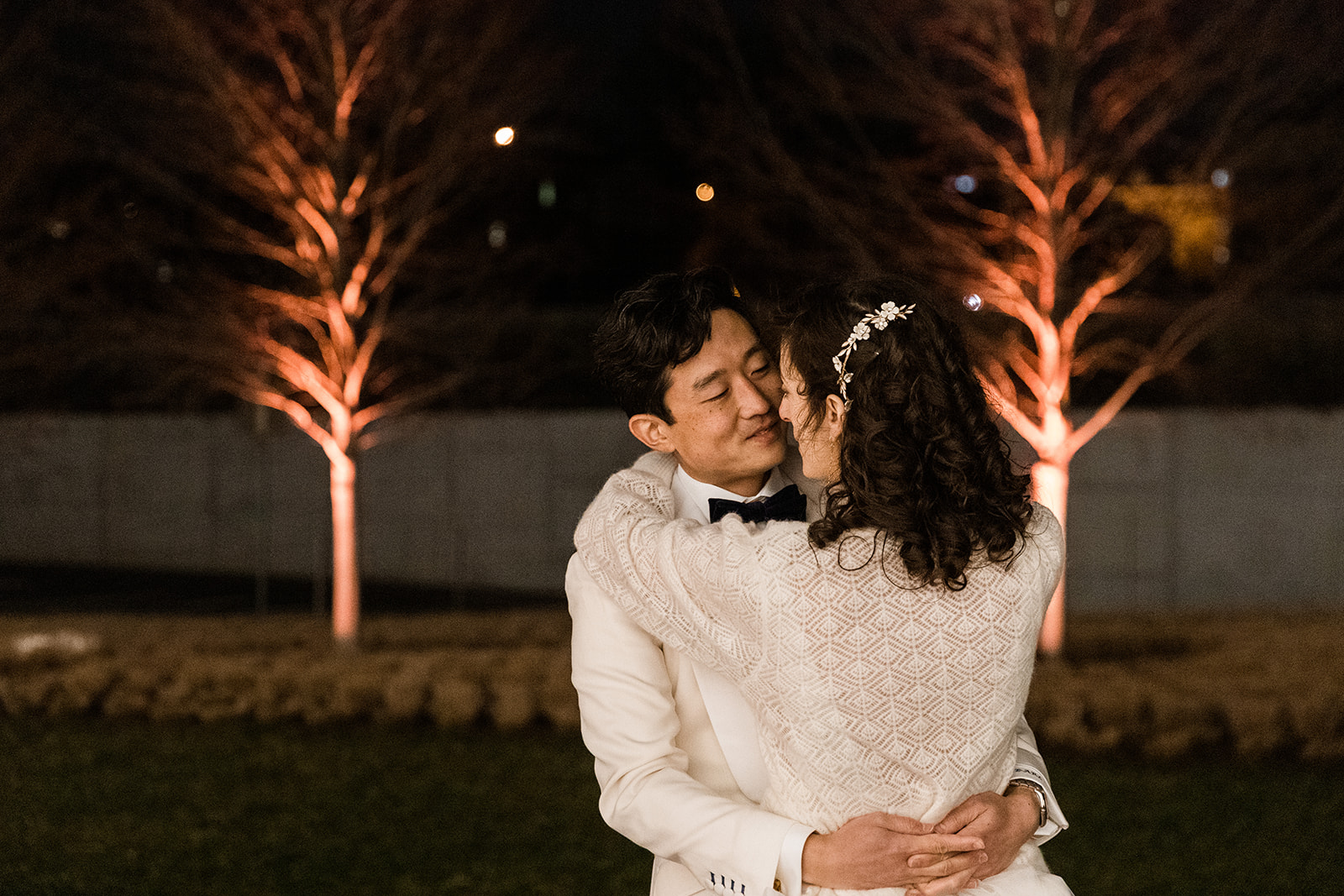 bride and groom dancing