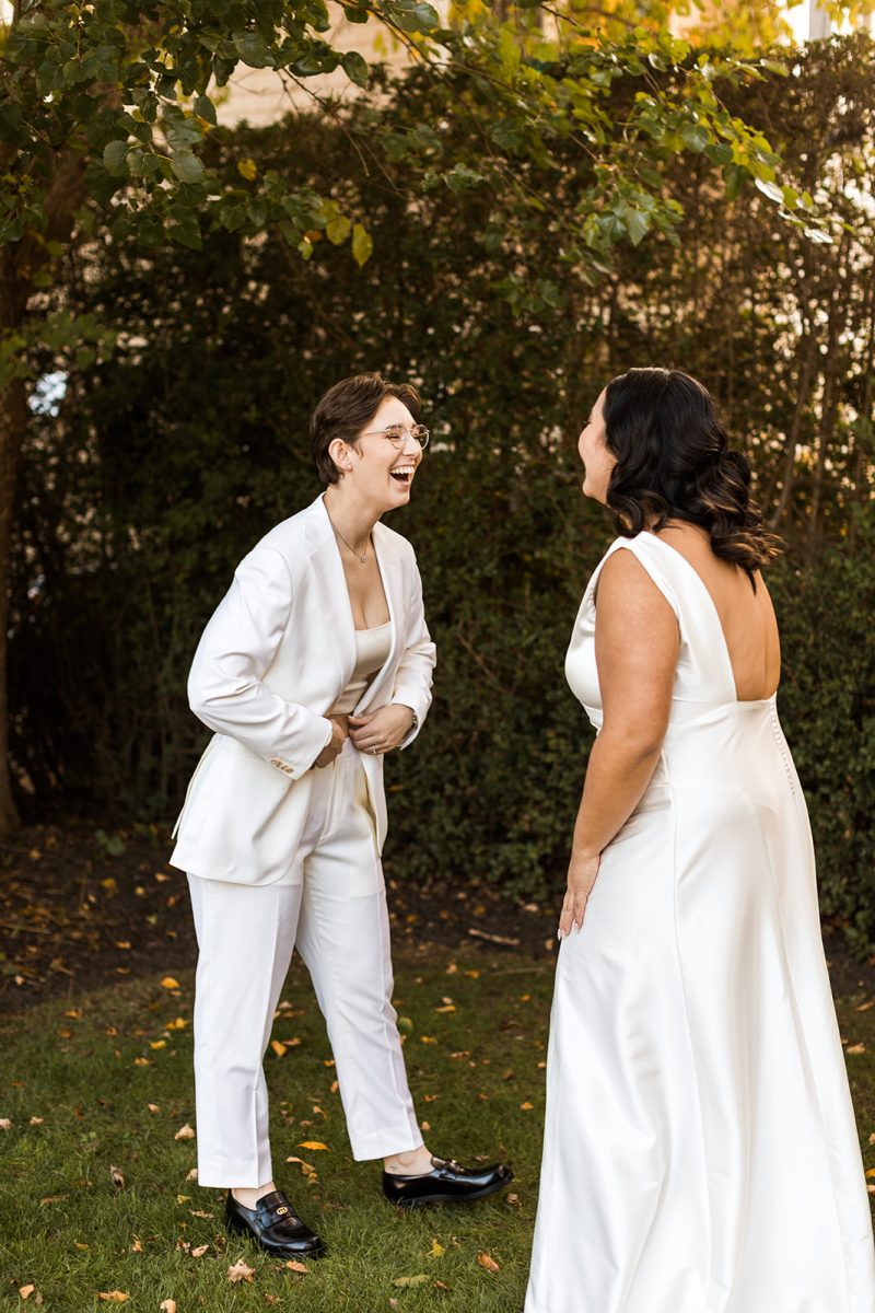 queer wedding first look