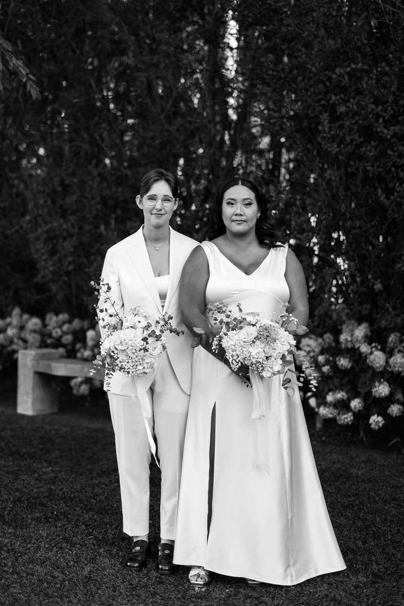 two bride wedding portraits