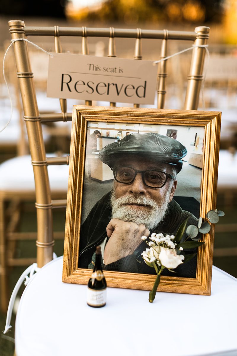 reserved seat for deceased at wedding