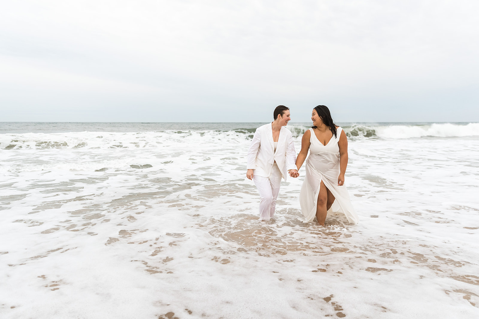 flying point beach wedding photos