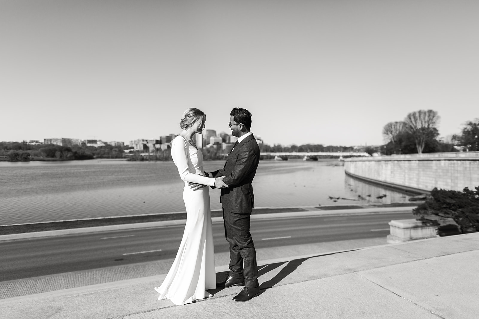 first look bride and groom