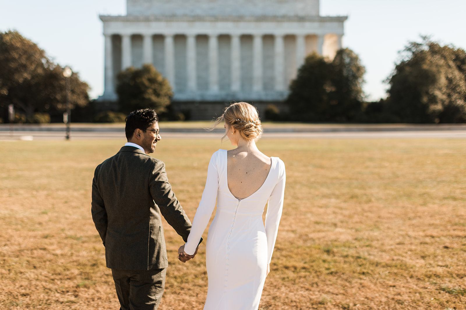 bride and groom in dc