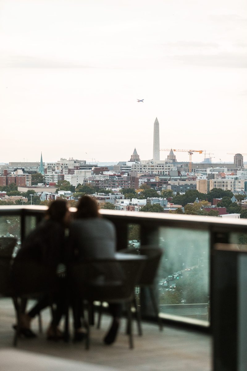 couple on a rooftop in washington dc