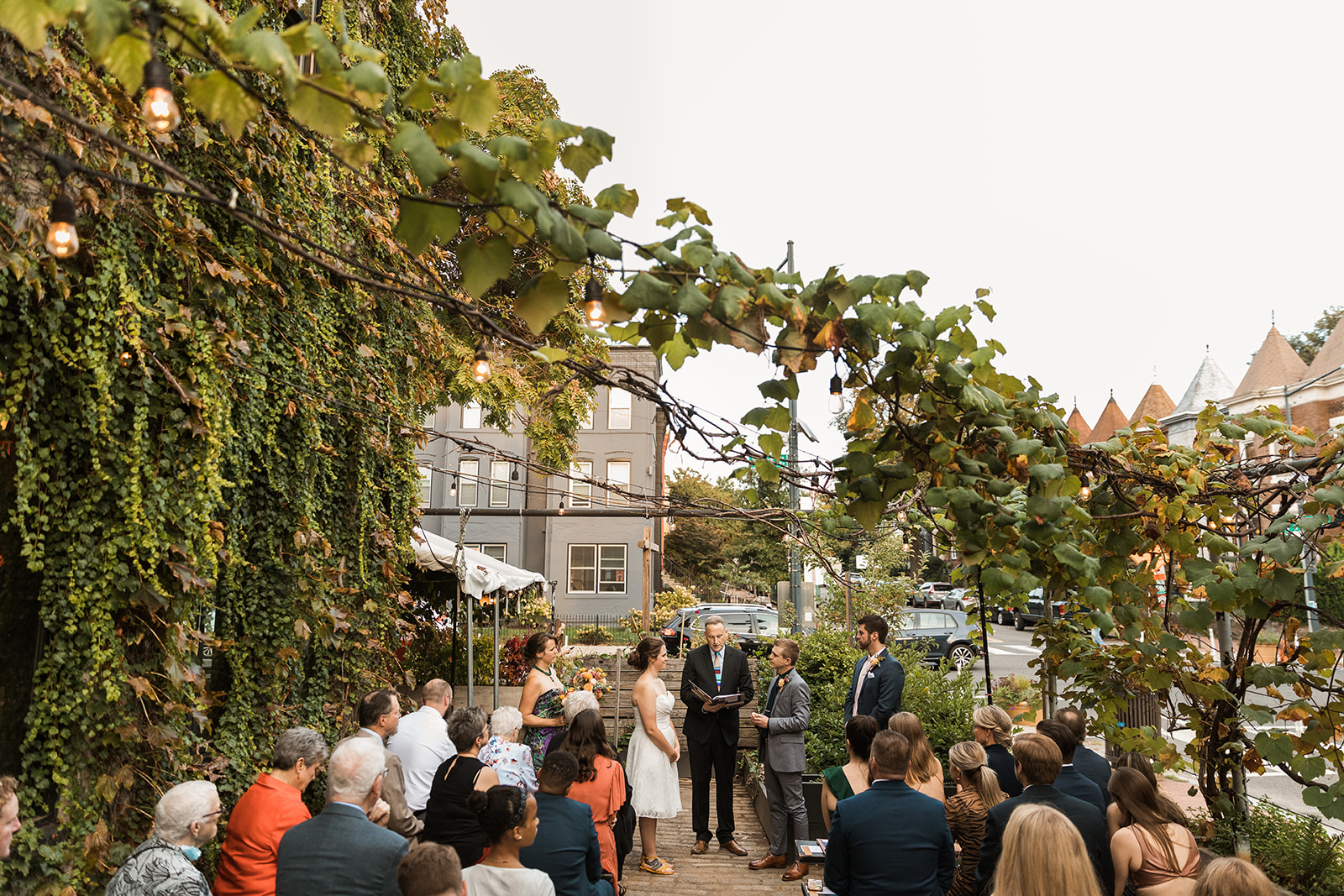 wedding ceremony on patio at big bear cafe in dc 