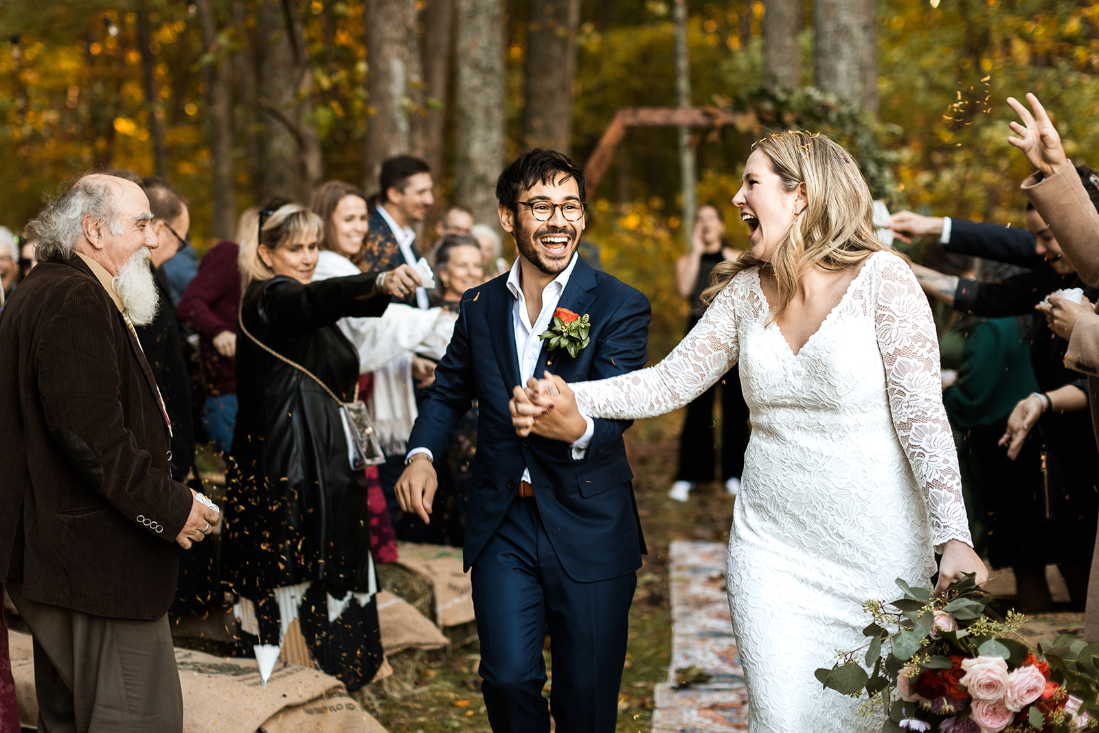 bride and groom ceremony exit