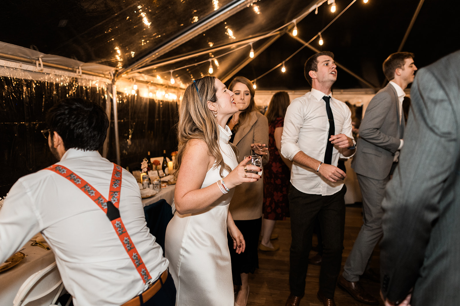 candid wedding reception dancing moments during a backyard wedding in shenandoah
