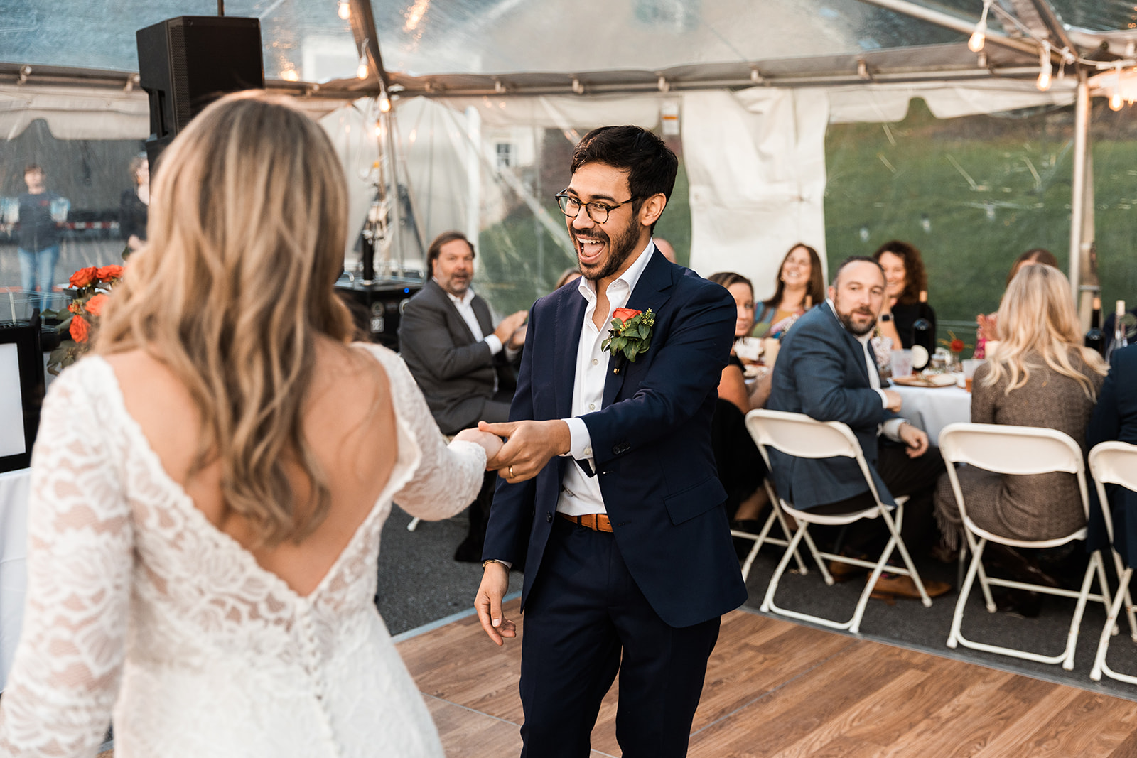 bride and groom first dance