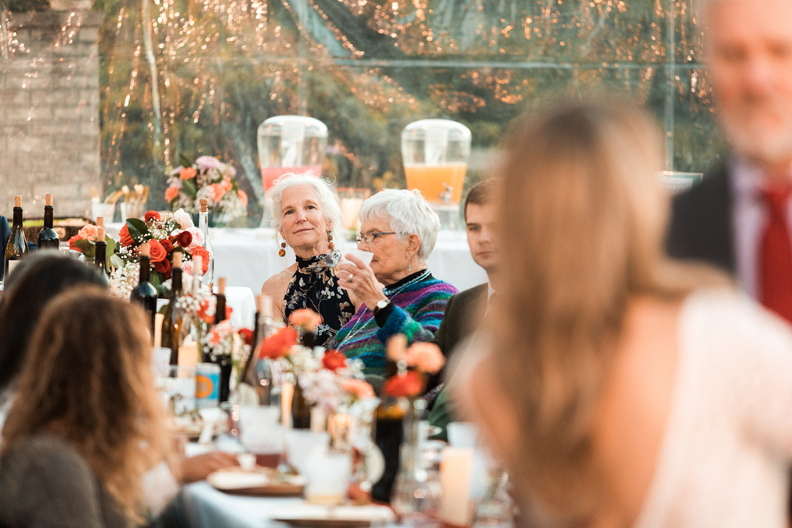 candid wedding reception moments during a backyard wedding in shenandoah