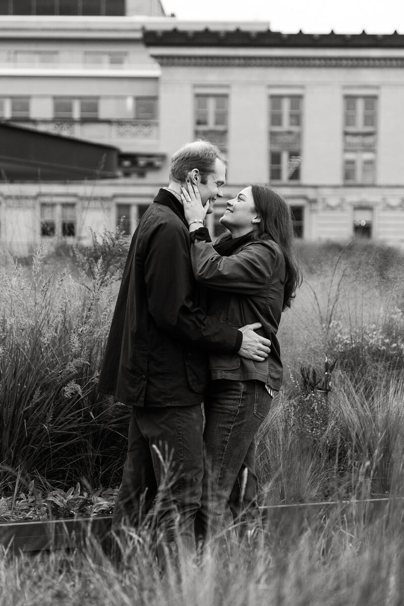 candid rooftop proposal moments at mlk library in washington dc