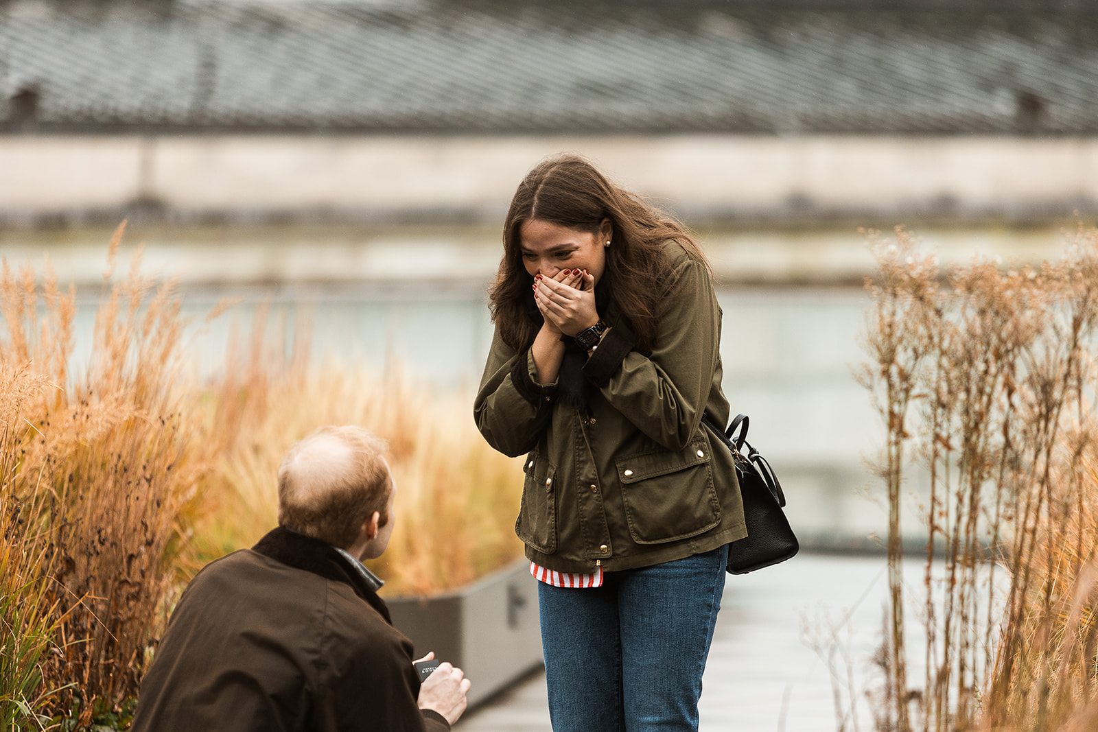 surprise rooftop proposal at mlk library in washington dc